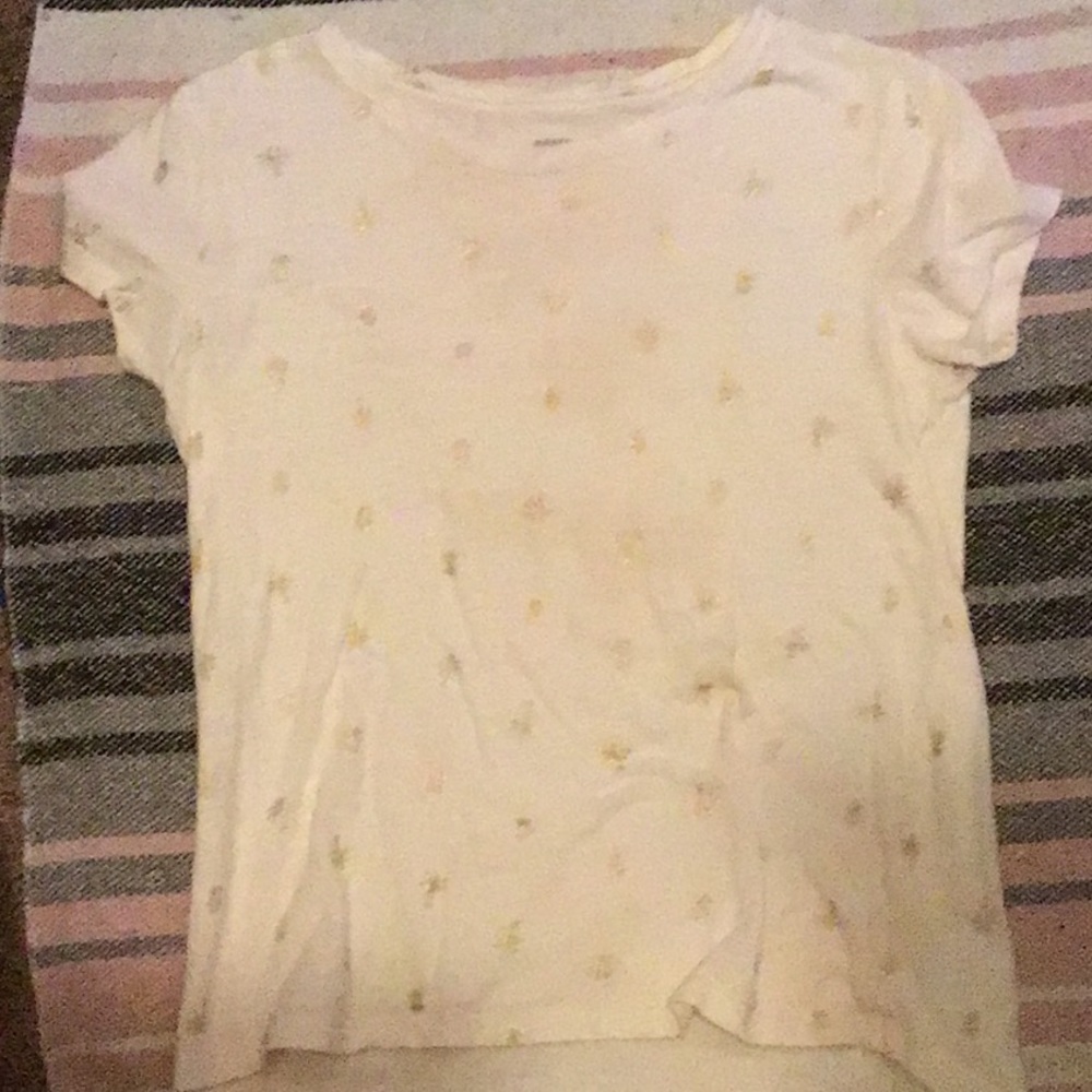 A white tee shirt with a cute design